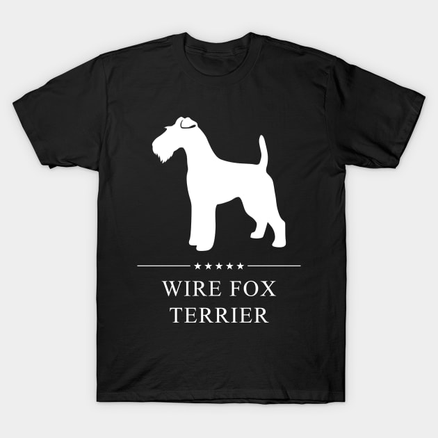 Wire Fox Terrier Dog White Silhouette T-Shirt by millersye